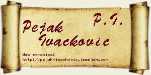 Pejak Ivačković vizit kartica